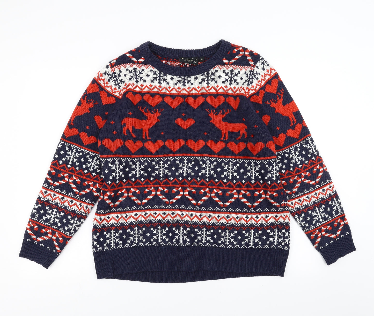 Brave Soul Womens Blue   Pullover Jumper Size 18  - Christmas  Jumper