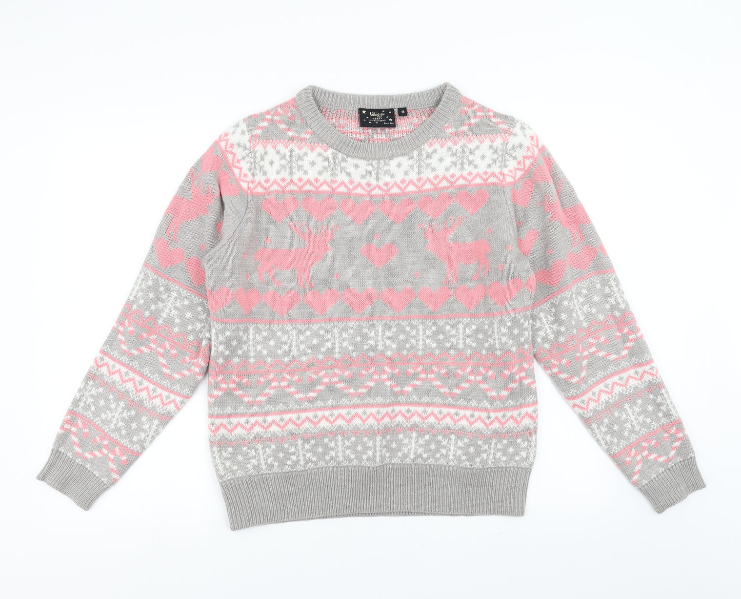 Brave Soul Womens Grey   Pullover Jumper Size 18  - Christmas  Jumper