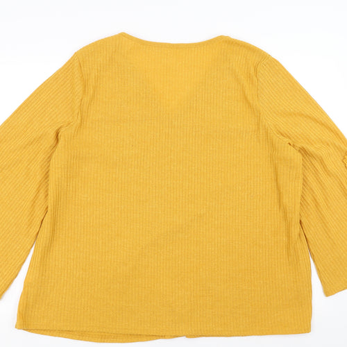 Preworn Womens Yellow   Pullover Jumper Size XL  - Lace Sleeve detail