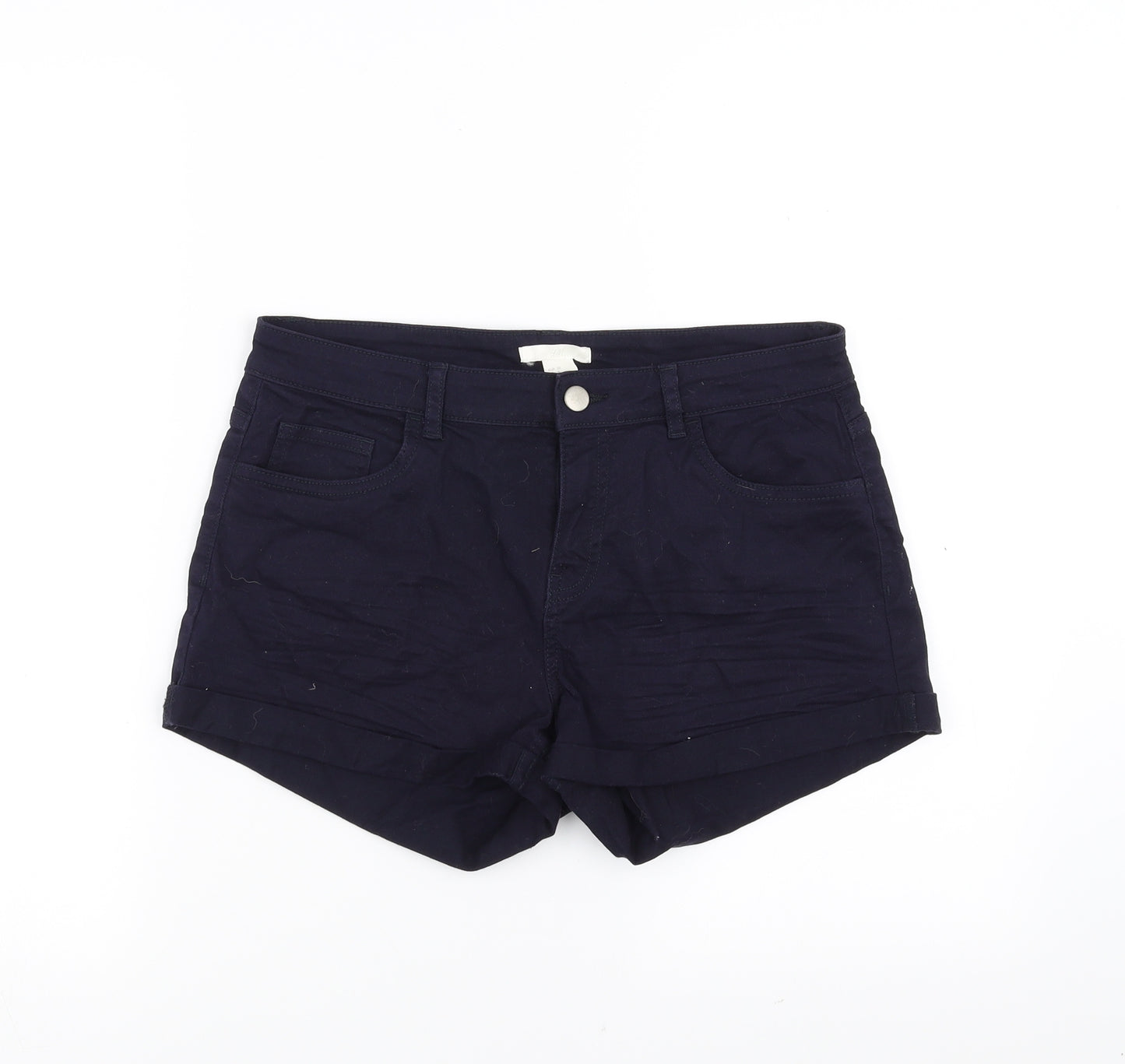 H&M Womens Blue  Denim Hot Pants Shorts Size 12