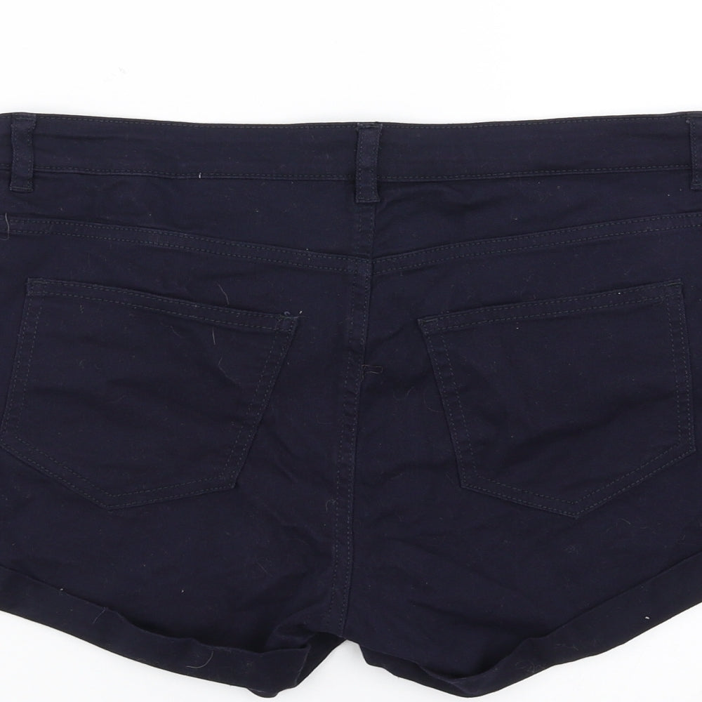 H&M Womens Blue  Denim Hot Pants Shorts Size 12