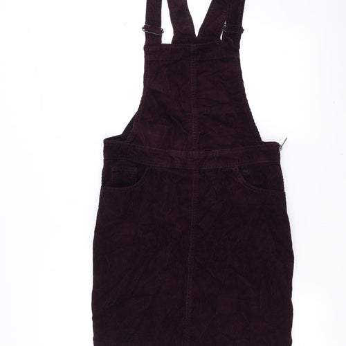 New Look Womens Purple  Corduroy Pinafore/Dungaree Dress  Size 10