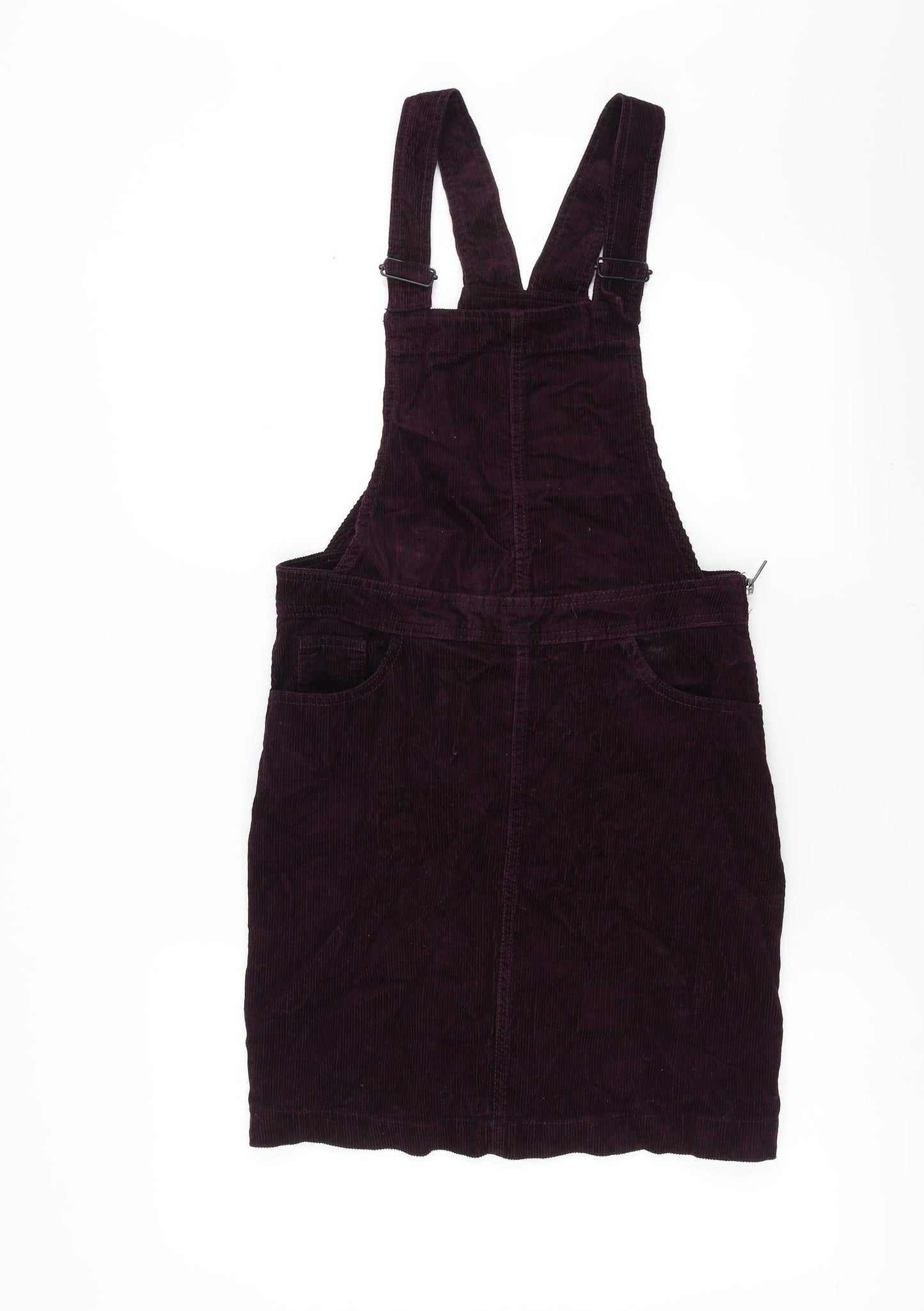 New Look Womens Purple  Corduroy Pinafore/Dungaree Dress  Size 10