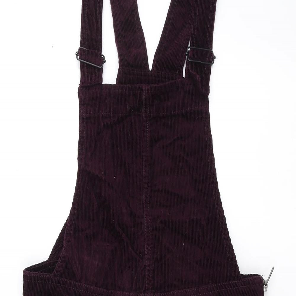 New Look Womens Purple  Corduroy Pinafore/Dungaree Dress  Size 10