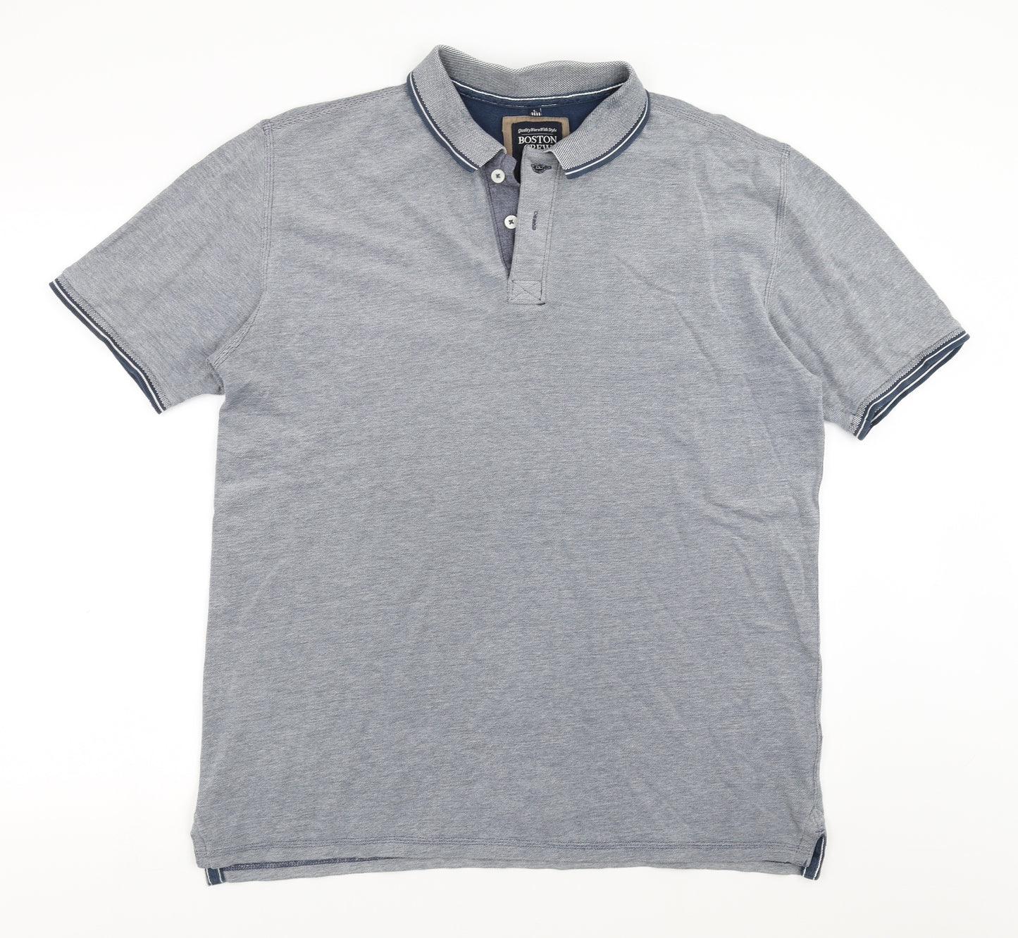 Boston Crew Mens Blue    Polo Size L