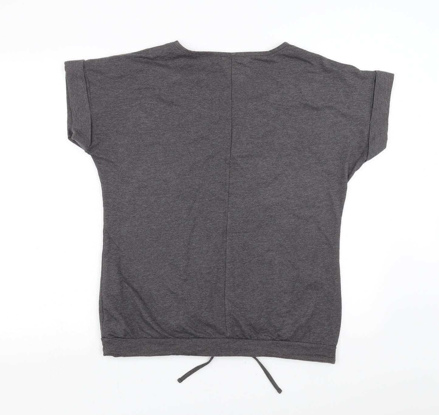 George Womens Grey   Basic T-Shirt Size 10  - Floral Embroidery