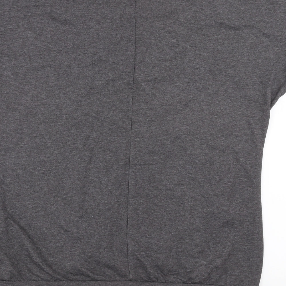 George Womens Grey   Basic T-Shirt Size 10  - Floral Embroidery