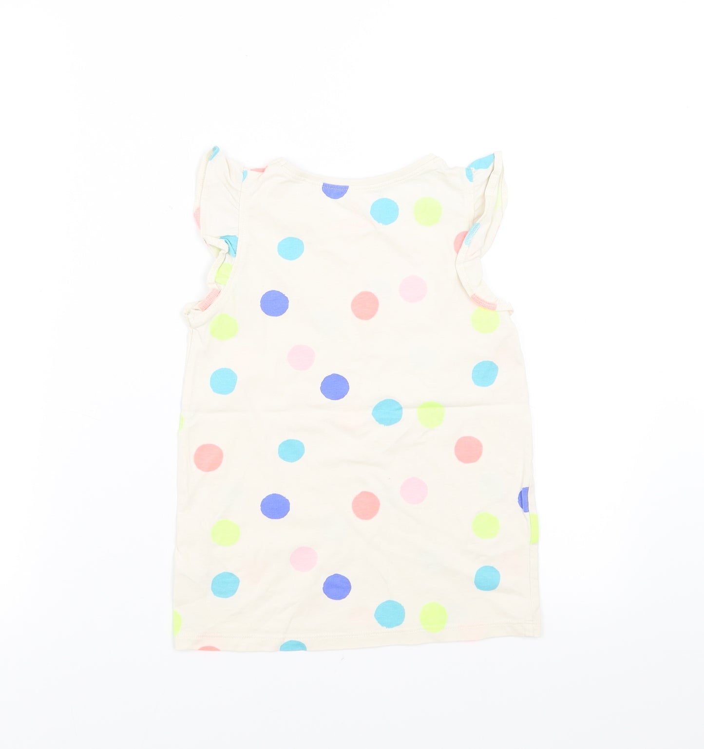 NEXT Girls Multicoloured Polka Dot  Basic T-Shirt Size 7-8 Years