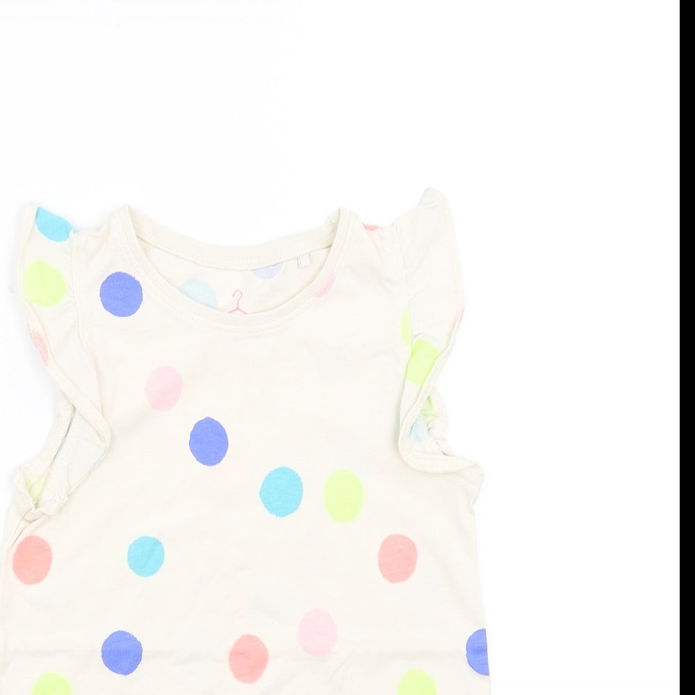 NEXT Girls Multicoloured Polka Dot  Basic T-Shirt Size 7-8 Years