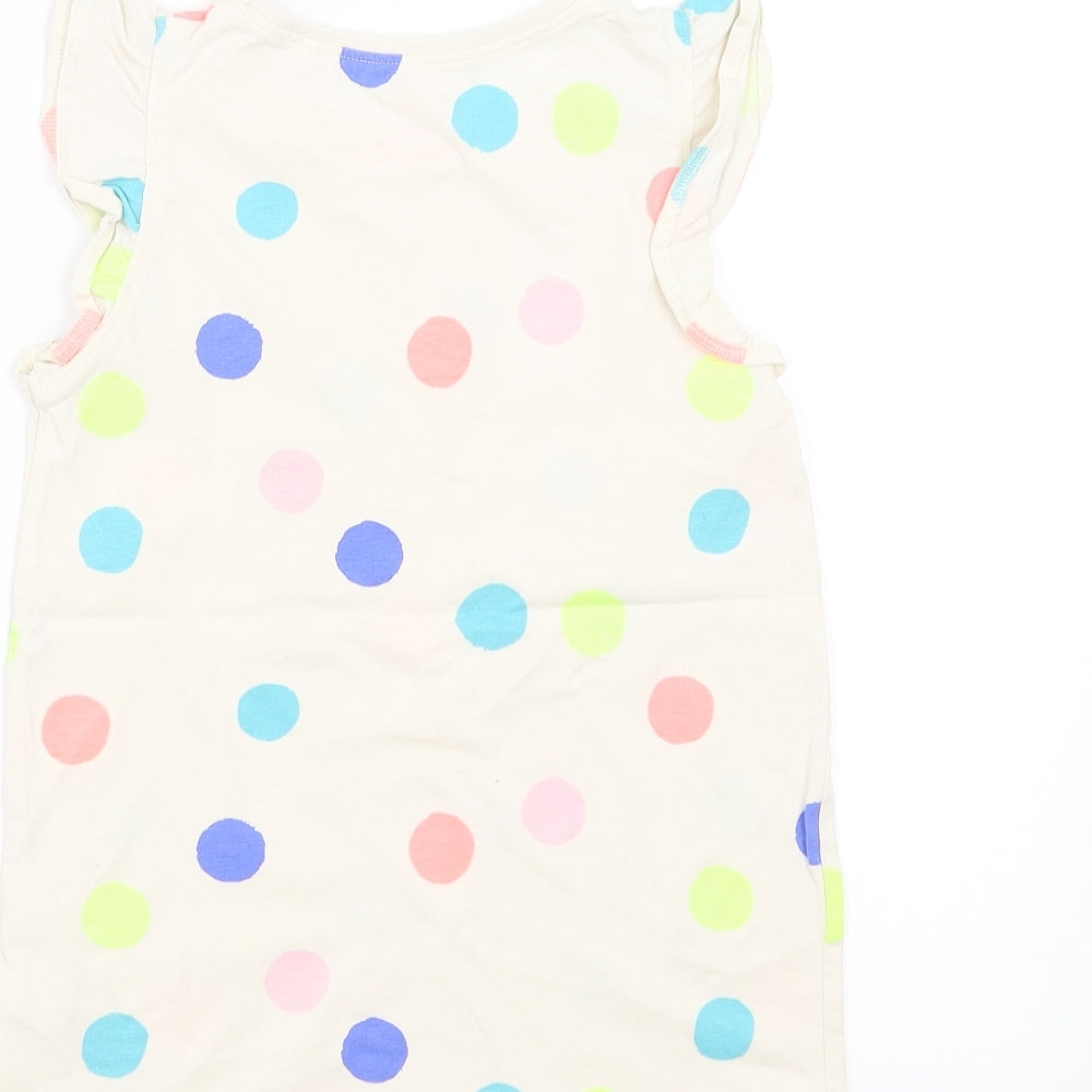 NEXT Girls Multicoloured Polka Dot  Basic T-Shirt Size 7-8 Years