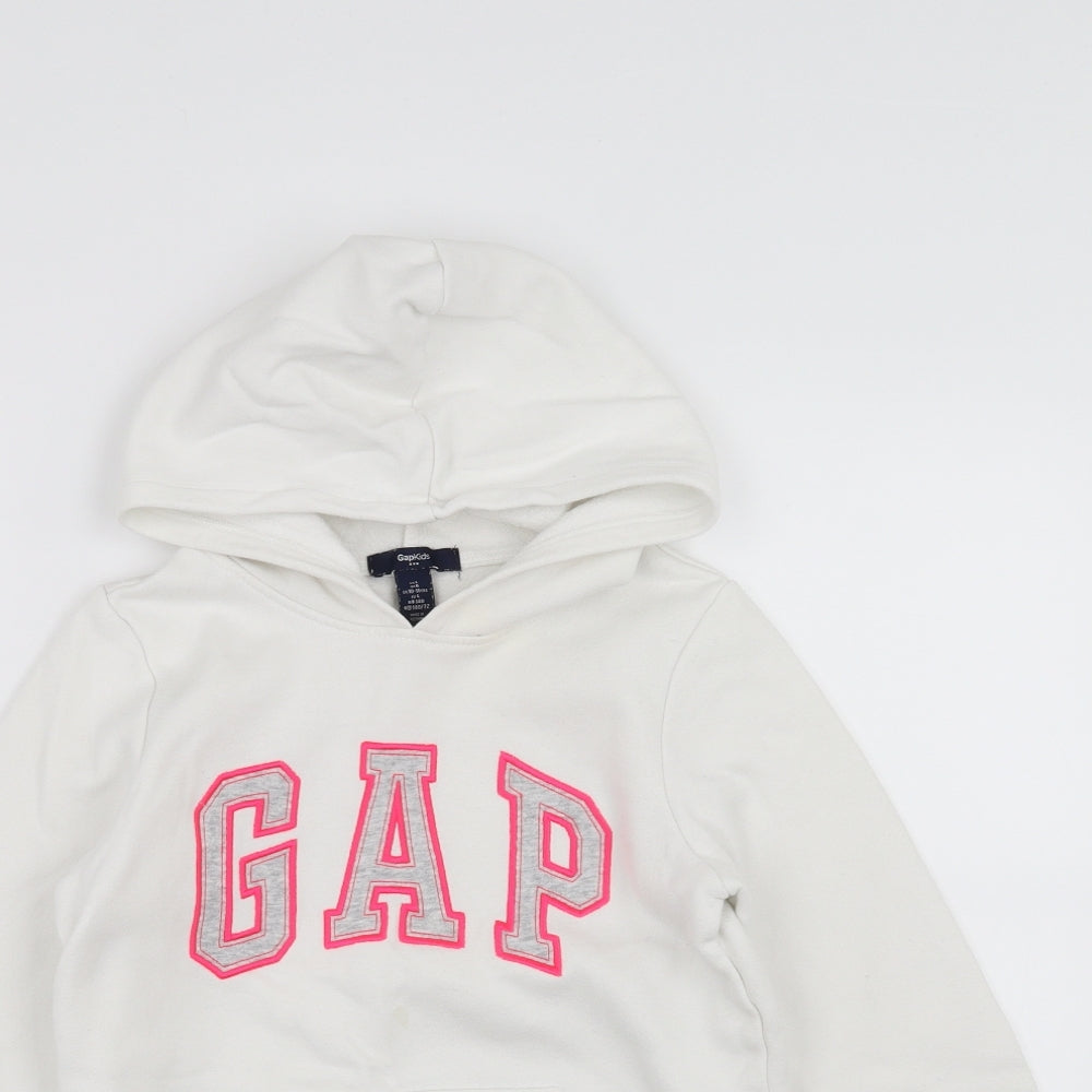 Gap Girls White   Pullover Hoodie Size 10-11 Years