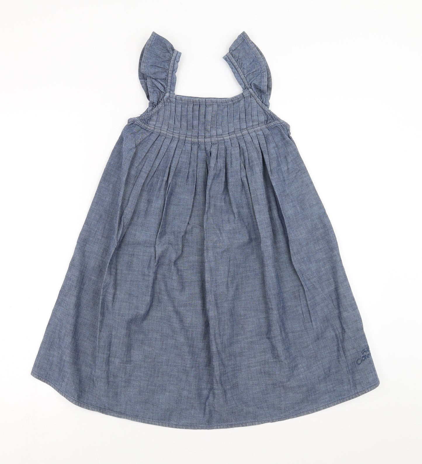 French Connection Girls Blue  Denim Trapeze & Swing  Size 6-7 Years  - pleated