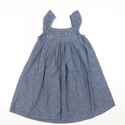 French Connection Girls Blue  Denim Trapeze & Swing  Size 6-7 Years  - pleated
