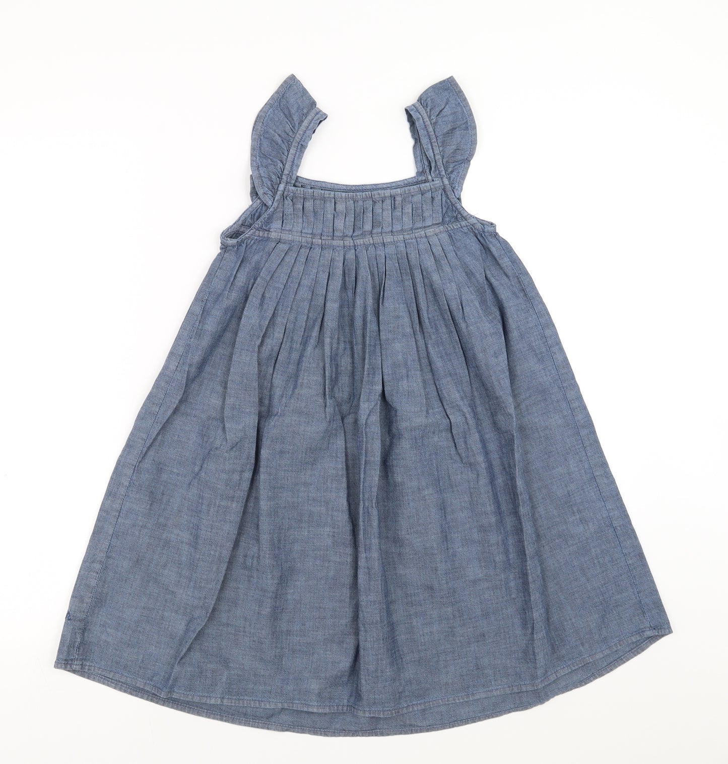 French Connection Girls Blue  Denim Trapeze & Swing  Size 6-7 Years  - pleated