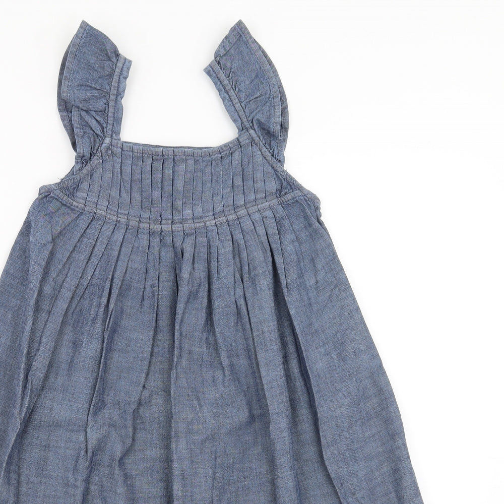 French Connection Girls Blue  Denim Trapeze & Swing  Size 6-7 Years  - pleated