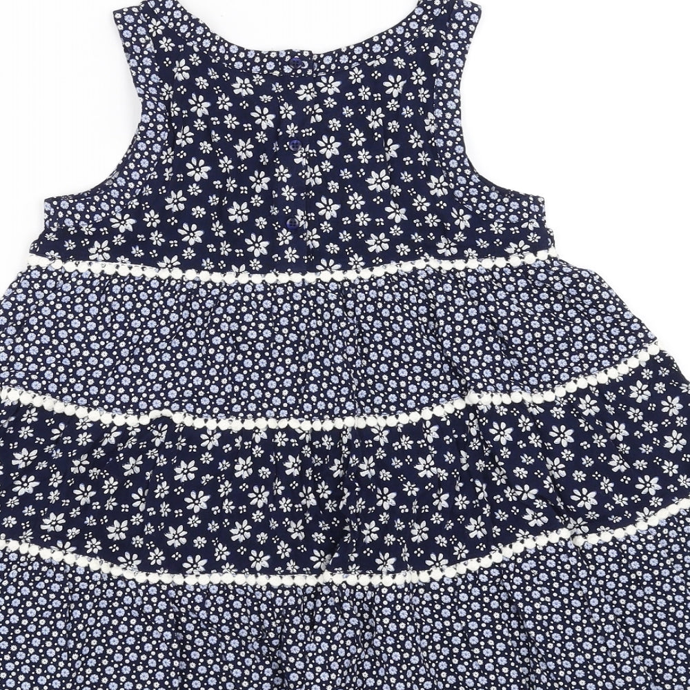 George Girls Blue Floral  Trapeze & Swing  Size 7-8 Years