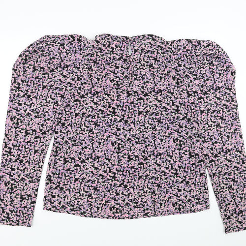 H&M Womens Purple Floral  Basic Blouse Size L