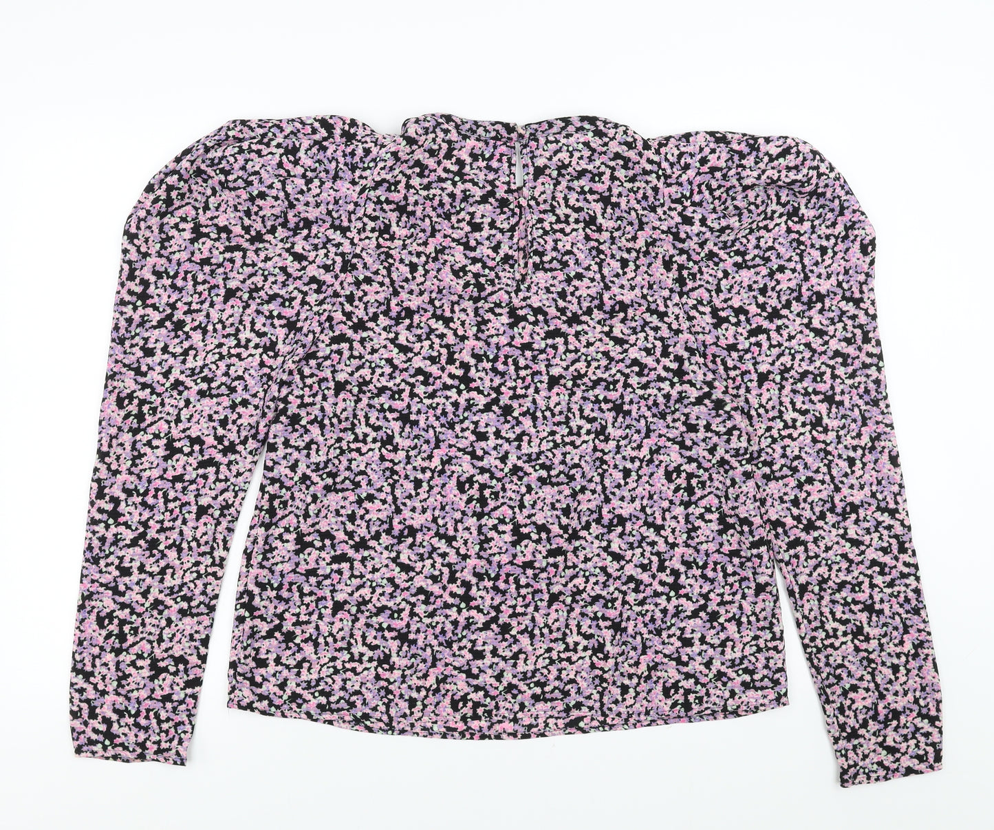 H&M Womens Purple Floral  Basic Blouse Size L