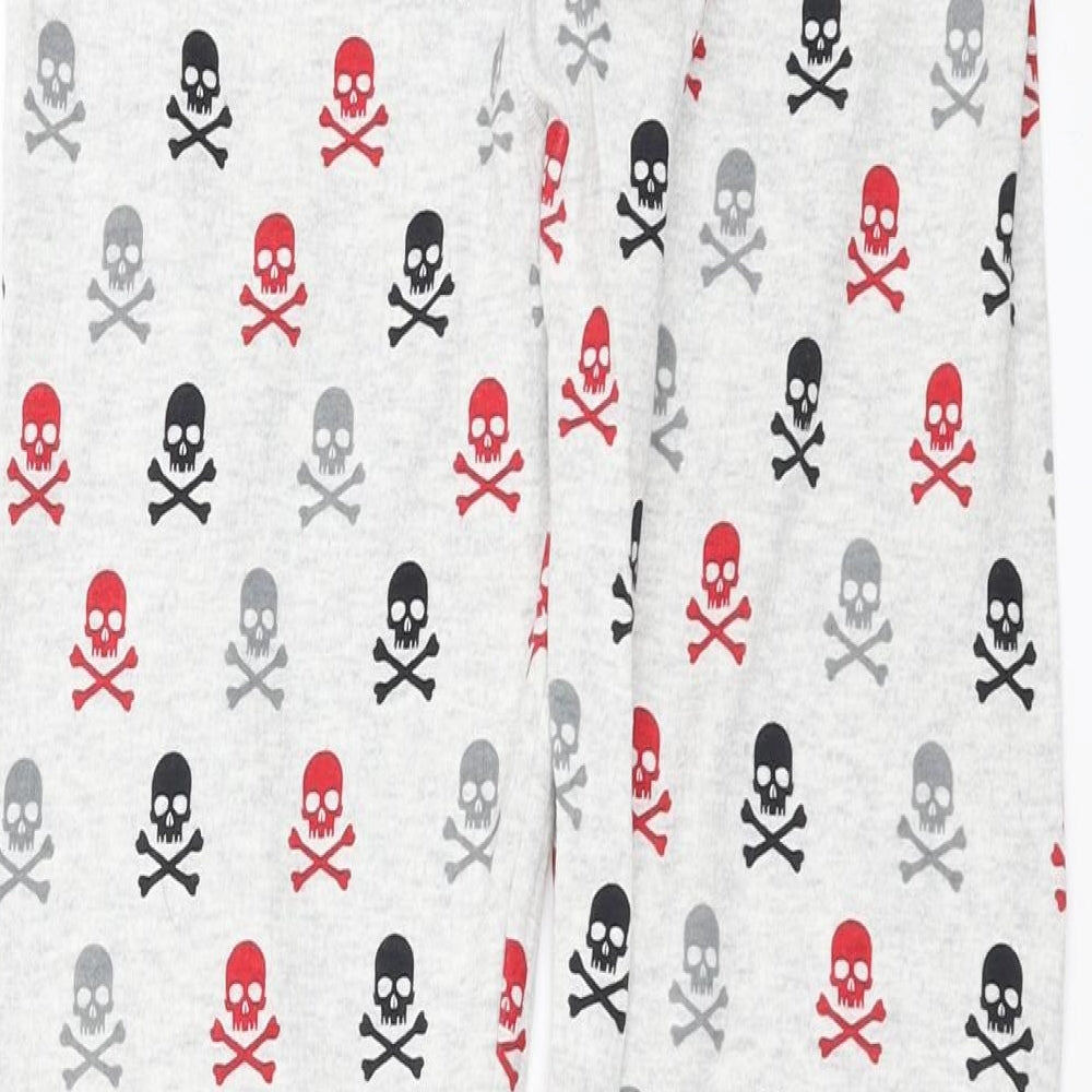 Preworn Boys Grey Solid   Pyjama Pants Size 11-12 Years  - skulls