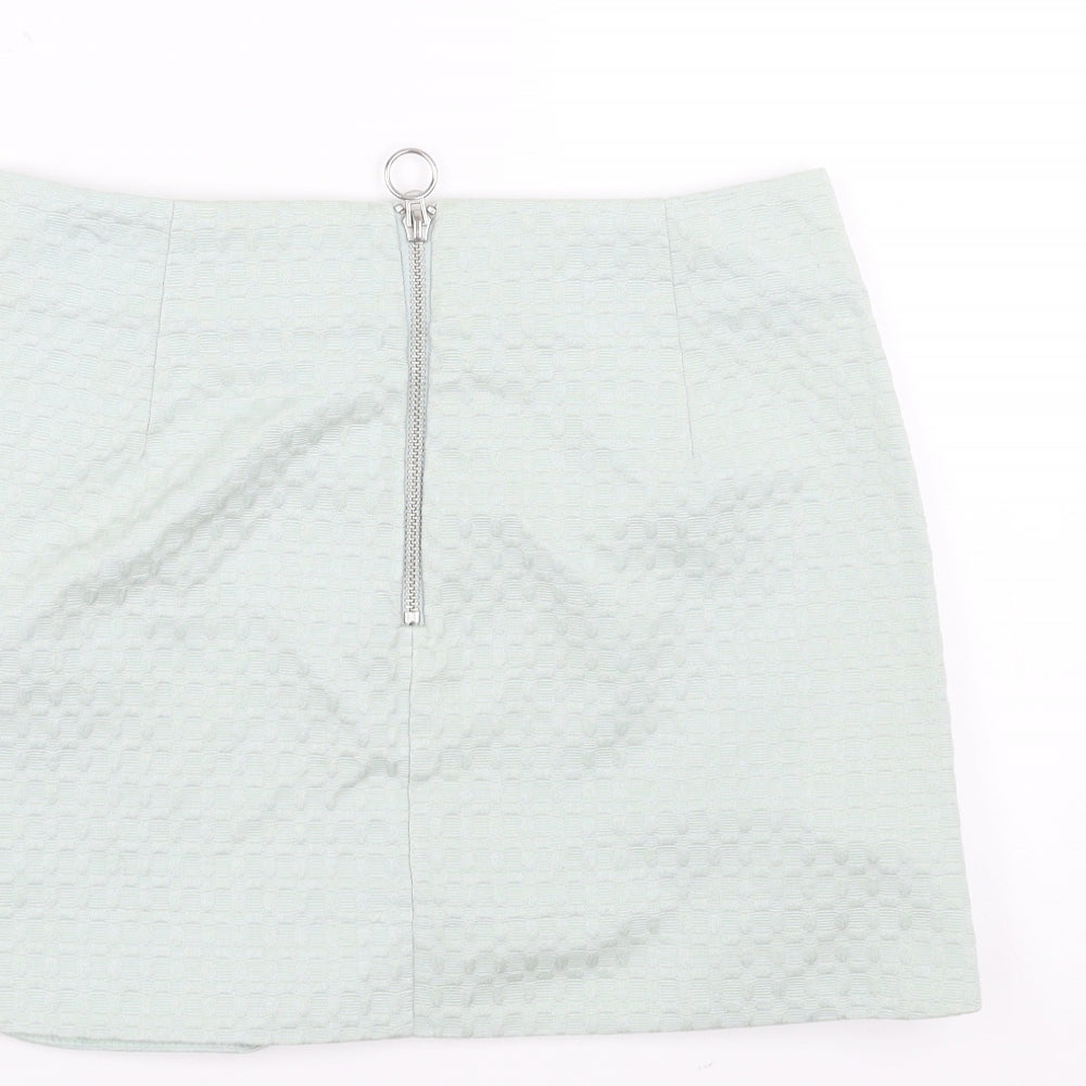 Topshop Womens Green   A-Line Skirt Size 8