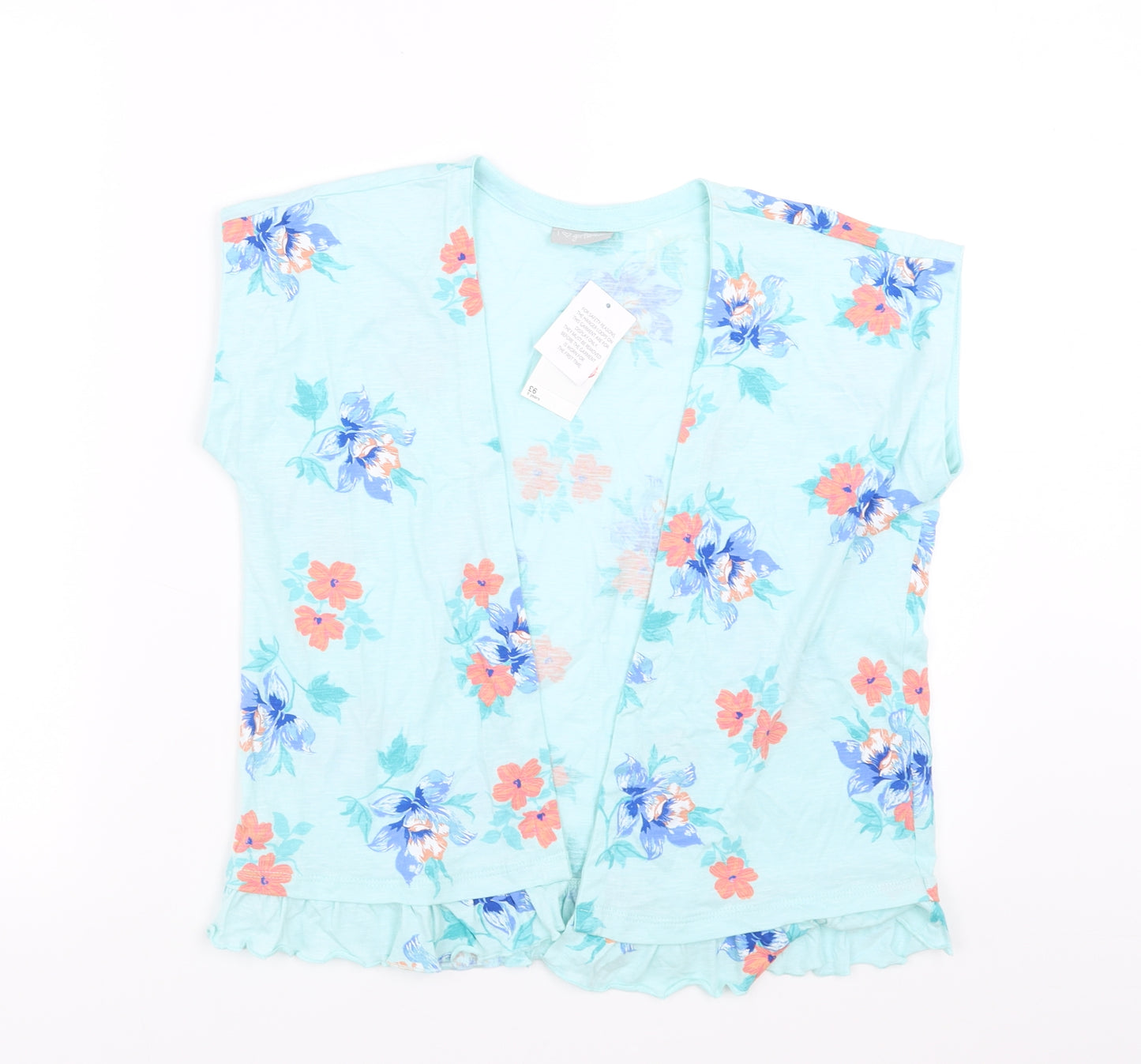 I Heart Girlswear Girls Blue Floral  Basic Blouse Size 8 Years