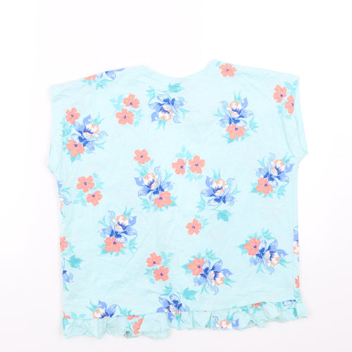 I Heart Girlswear Girls Blue Floral  Basic Blouse Size 8 Years
