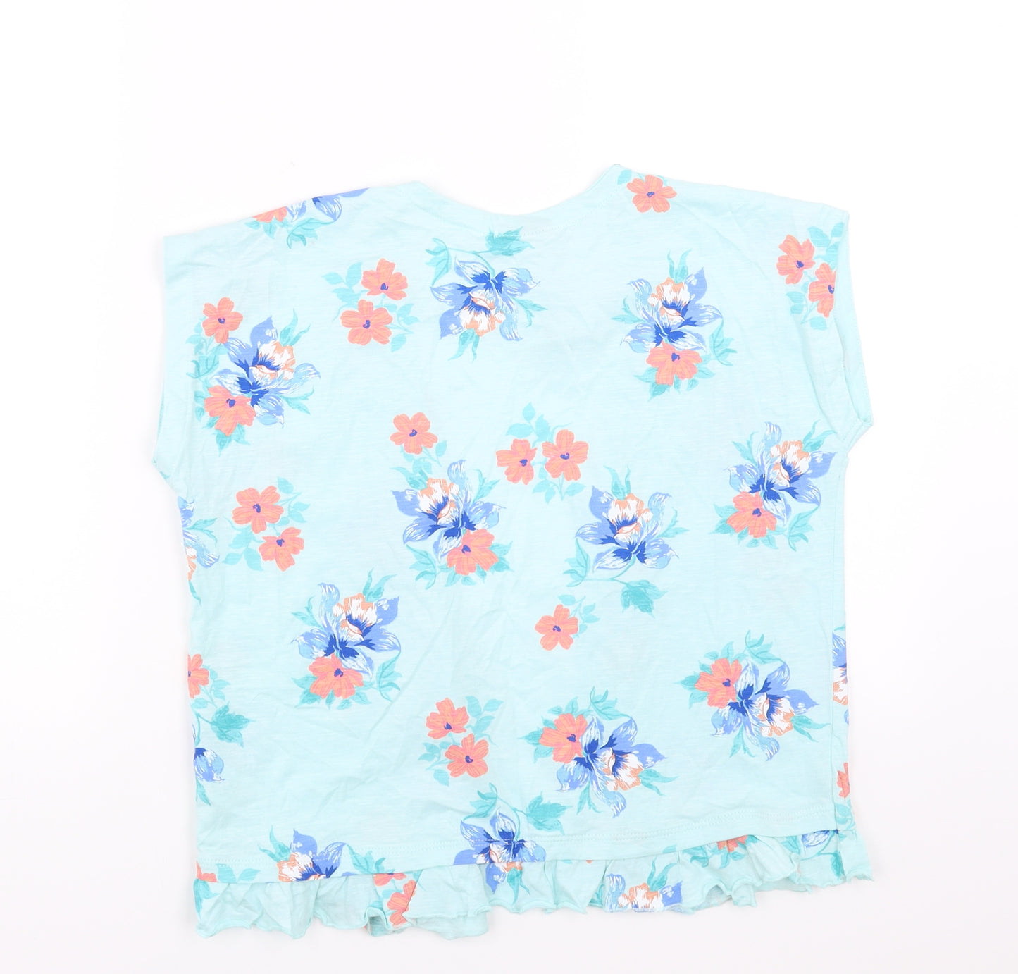 I Heart Girlswear Girls Blue Floral  Basic Blouse Size 8 Years