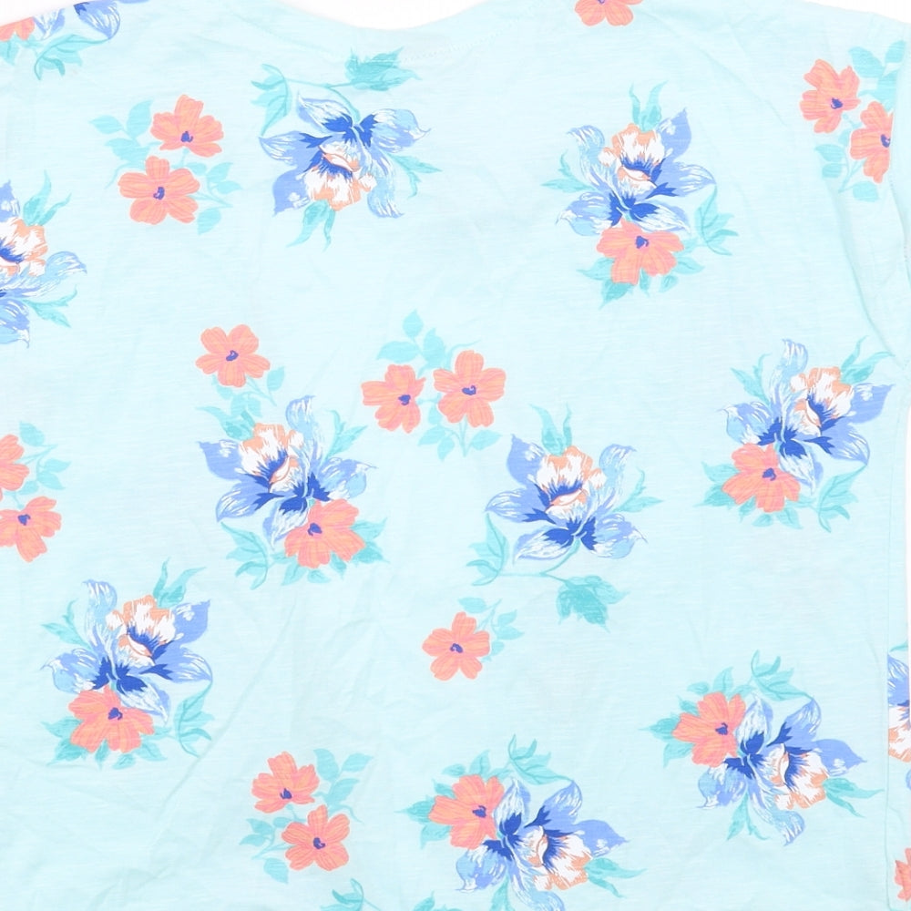 I Heart Girlswear Girls Blue Floral  Basic Blouse Size 8 Years