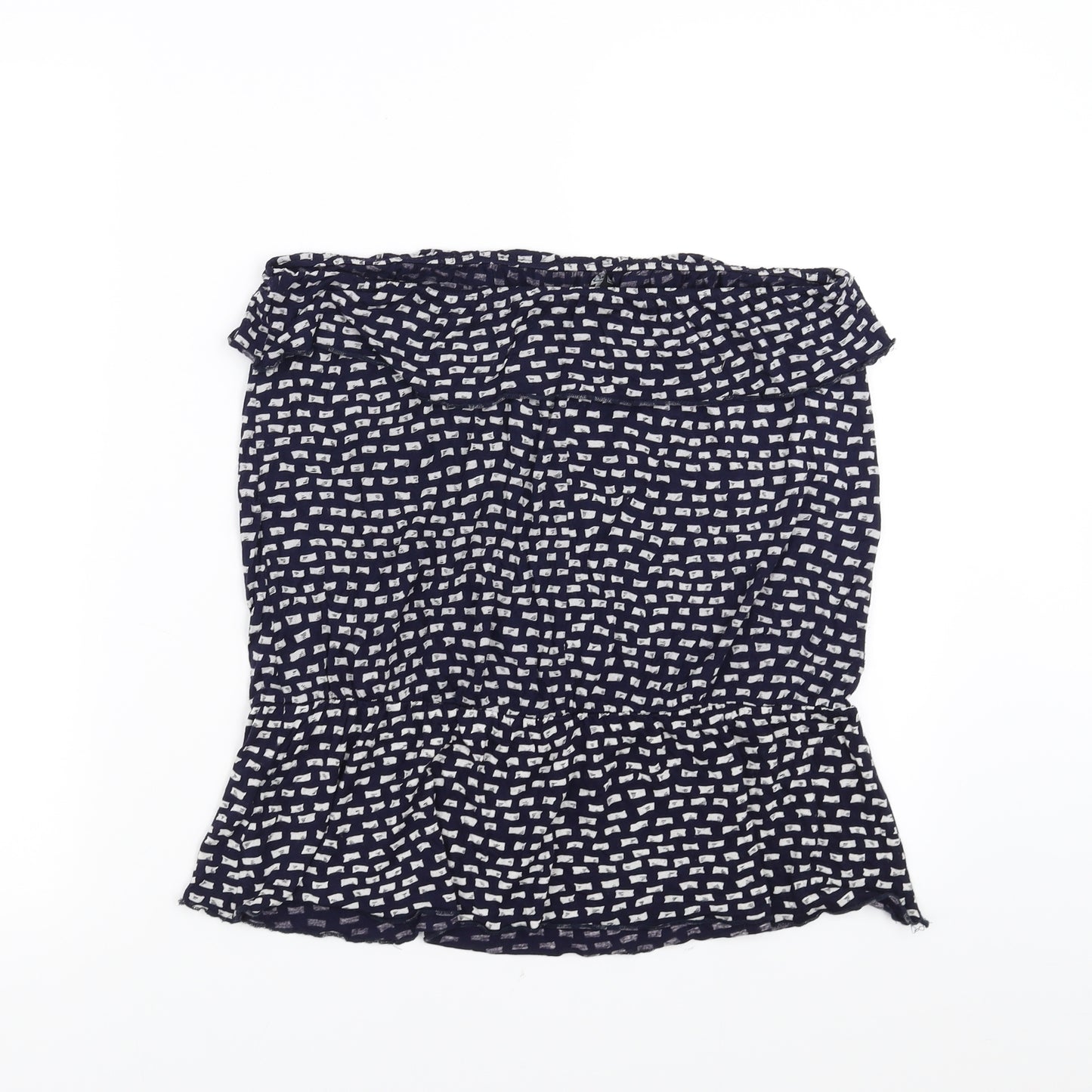 F&F Womens Blue Geometric  Basic Blouse Size 10