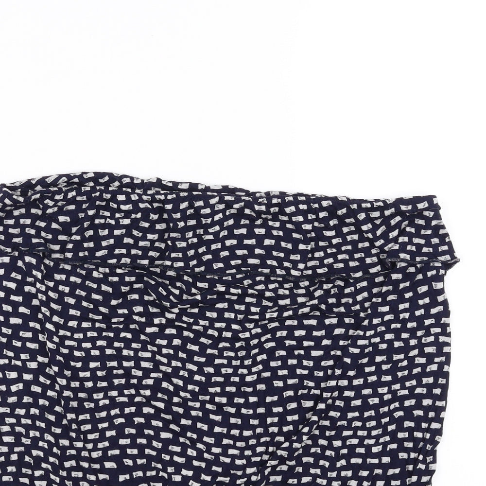 F&F Womens Blue Geometric  Basic Blouse Size 10