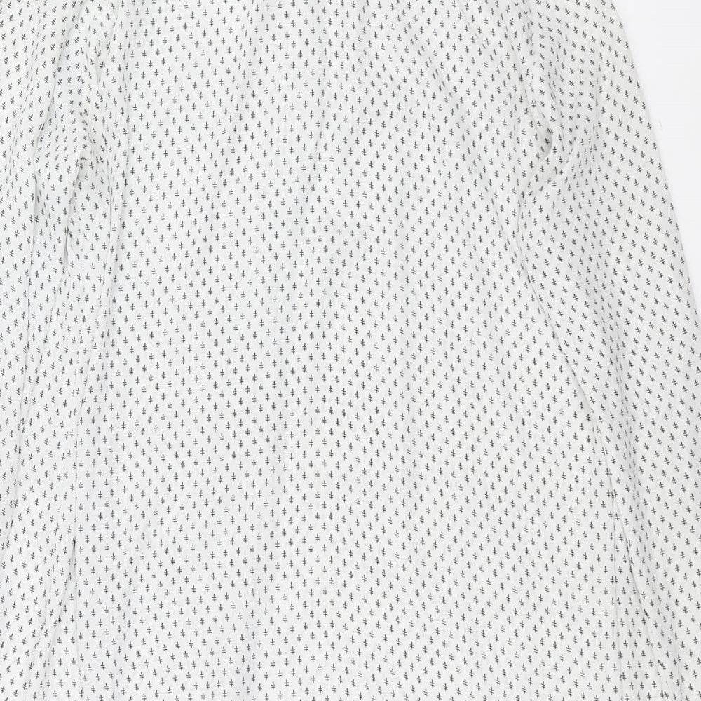Mango Womens White Geometric  Shirt Dress  Size L