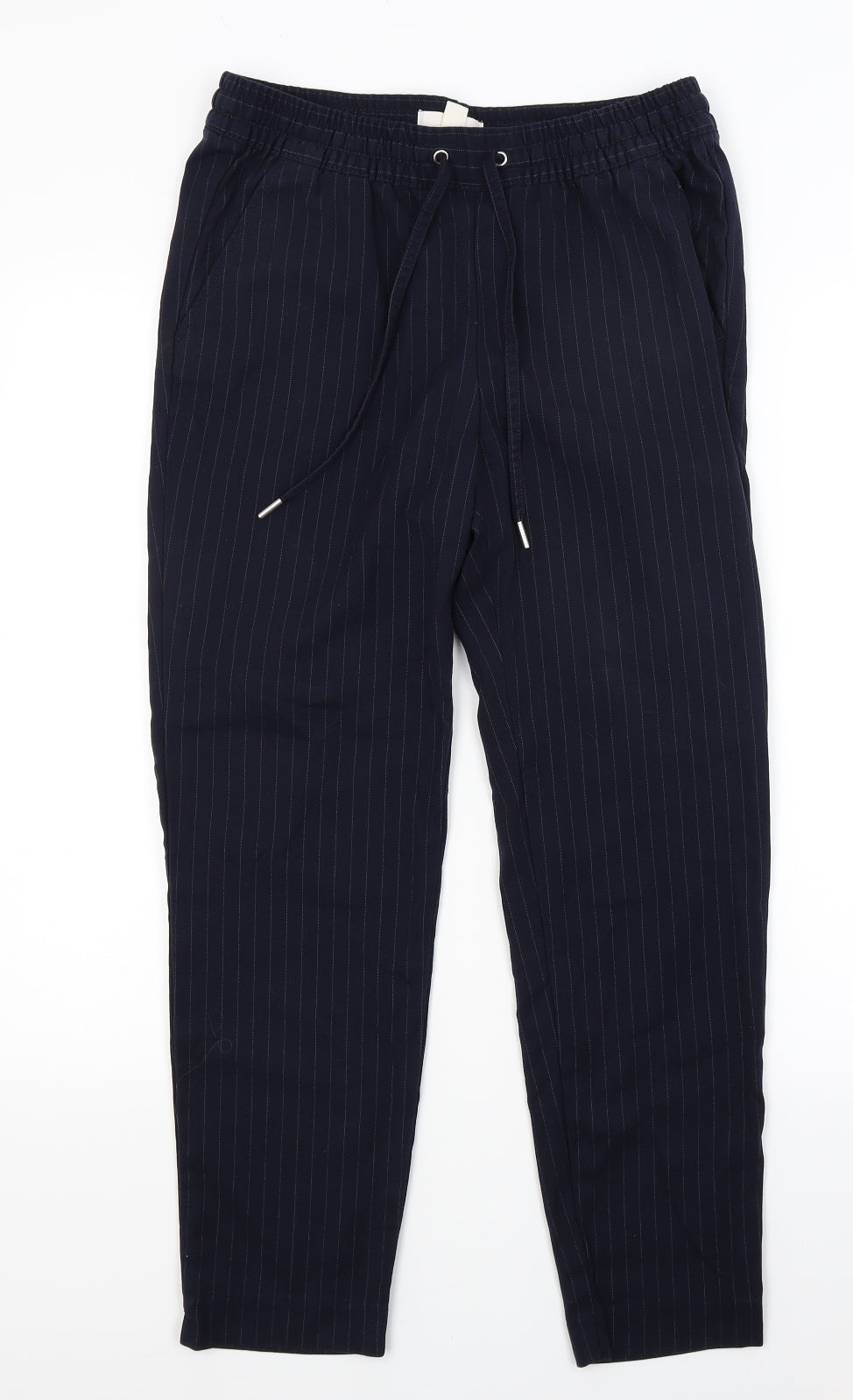H&M Womens Blue Striped  Trousers  Size 8 L27 in