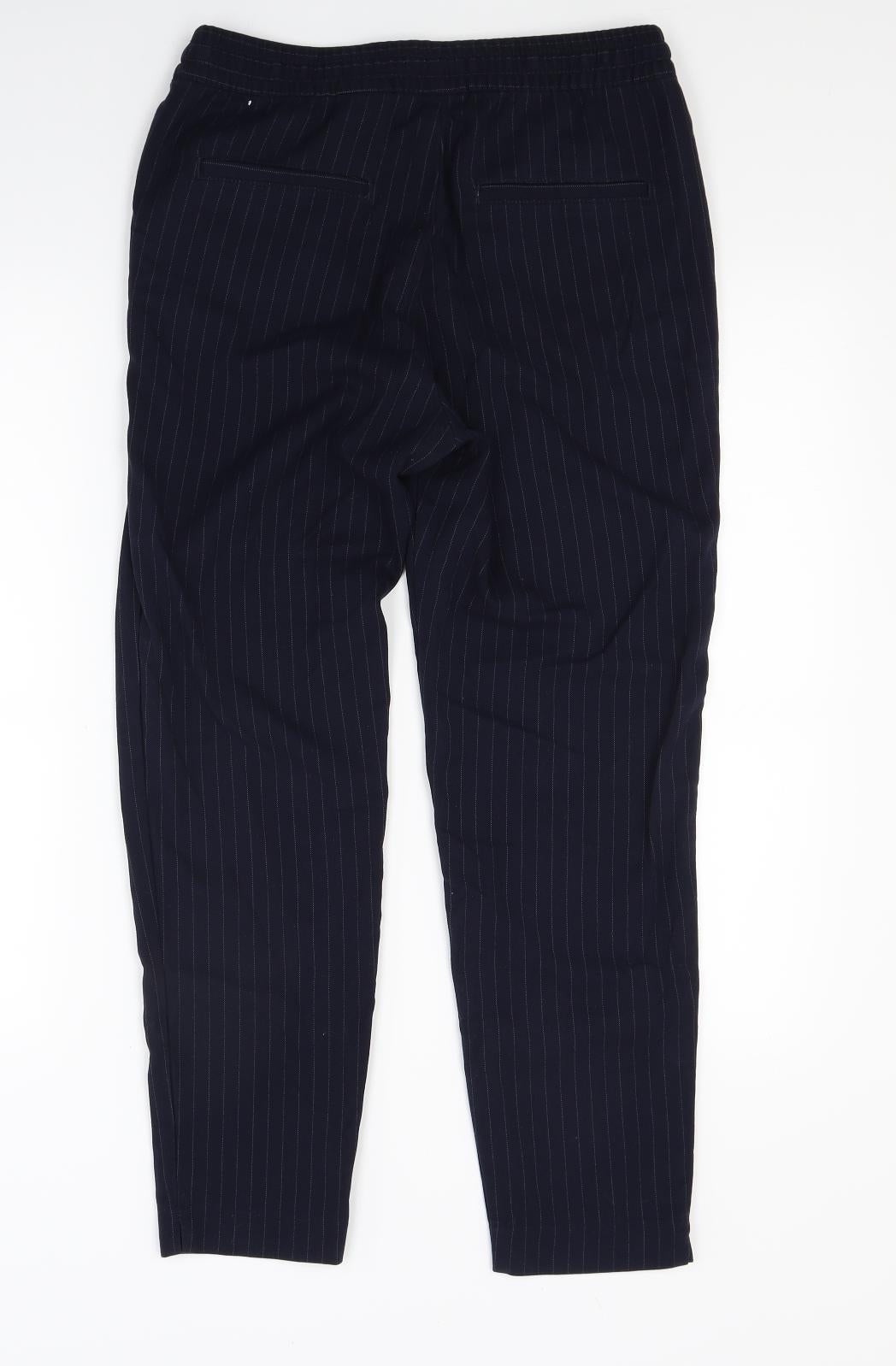 H&M Womens Blue Striped  Trousers  Size 8 L27 in