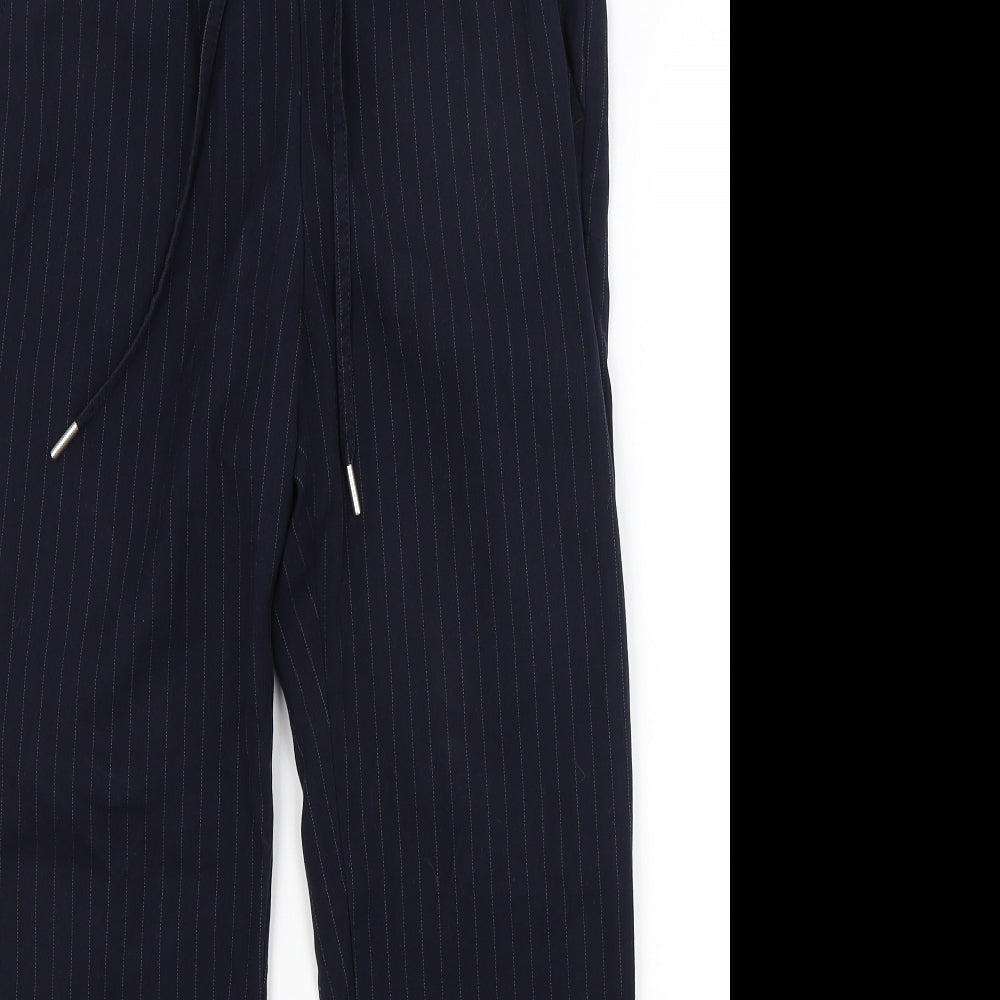 H&M Womens Blue Striped  Trousers  Size 8 L27 in