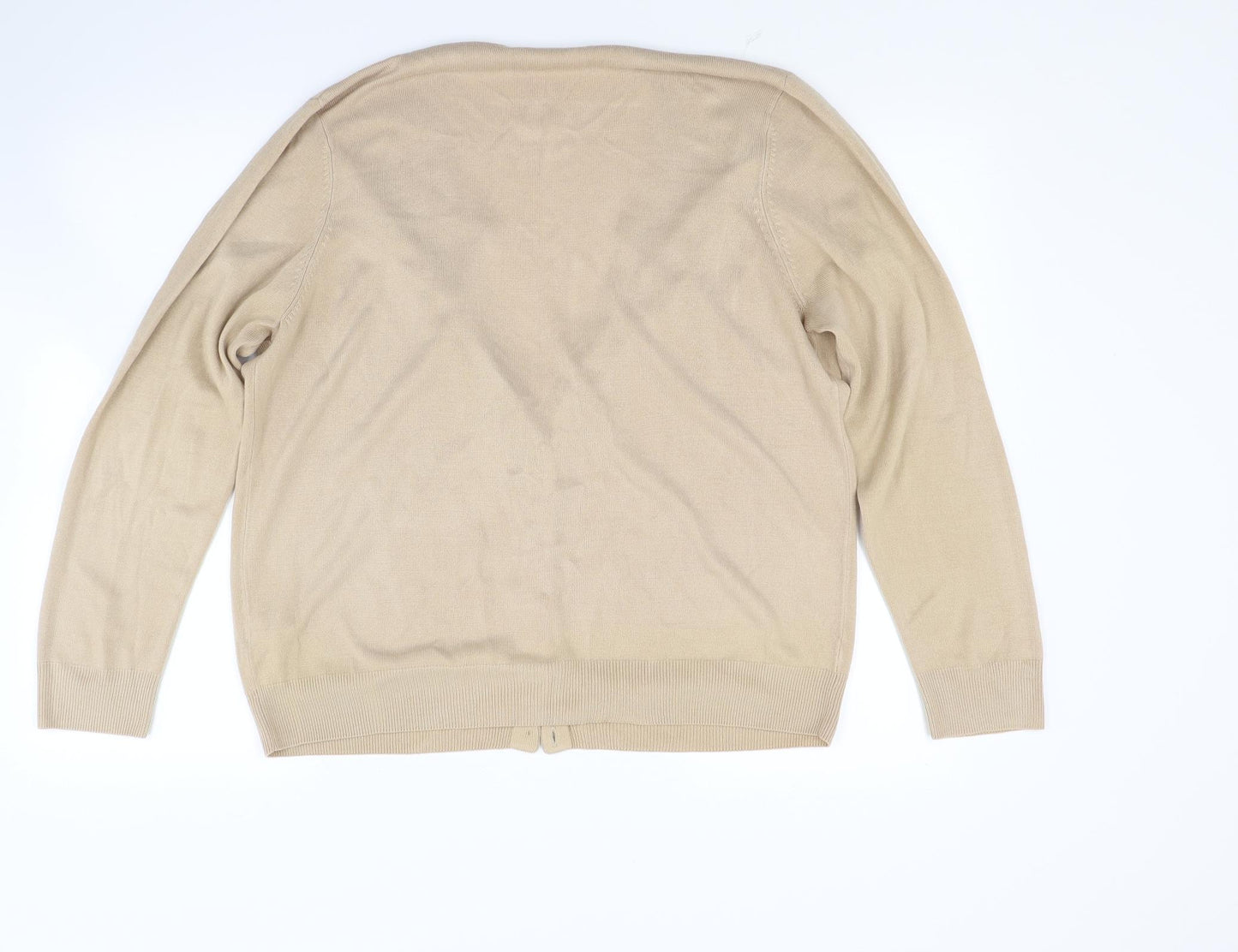 Marks and Spencer Womens Beige  Knit Cardigan Jumper Size 18