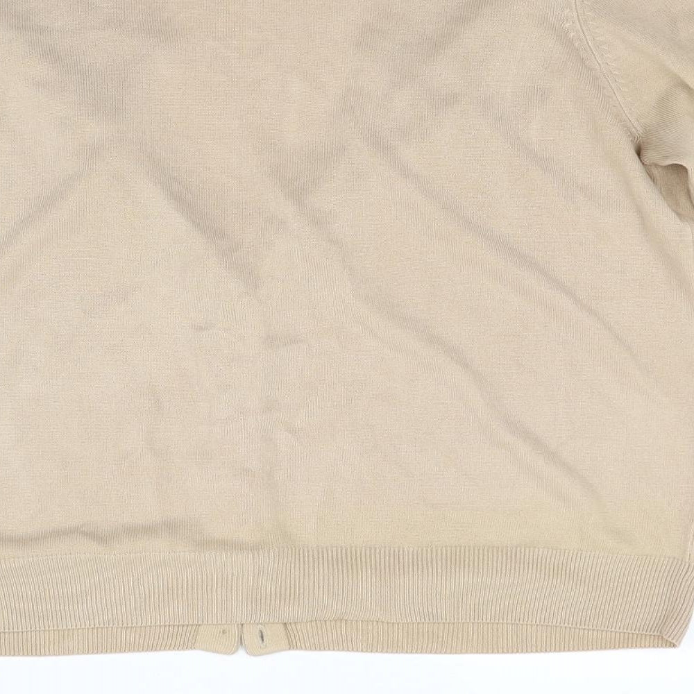Marks and Spencer Womens Beige  Knit Cardigan Jumper Size 18
