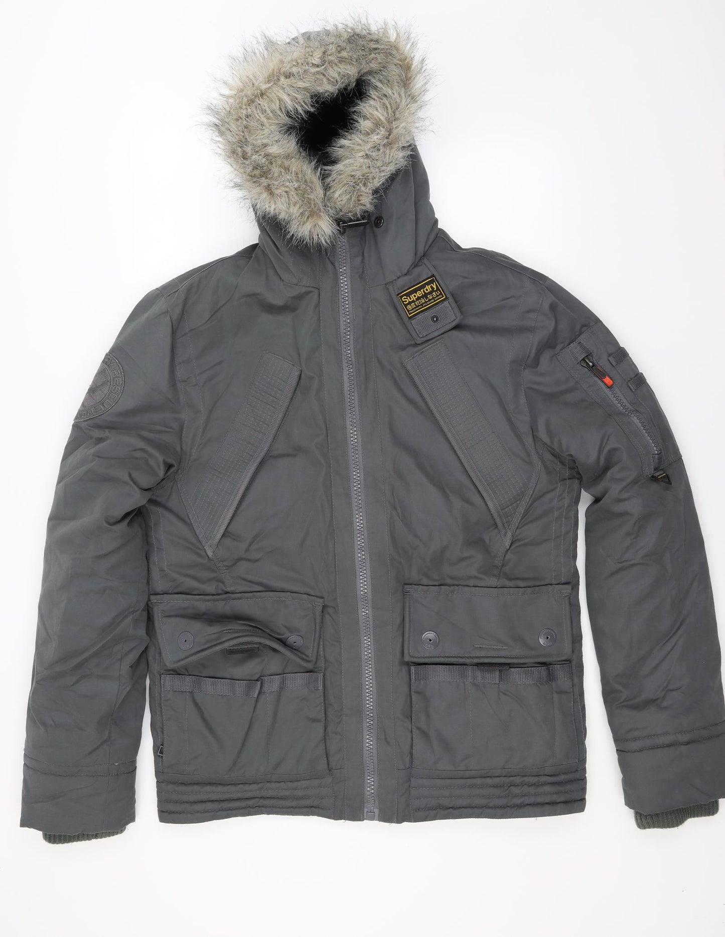 Superdry Mens Green  Canvas Parka Coat Size XL