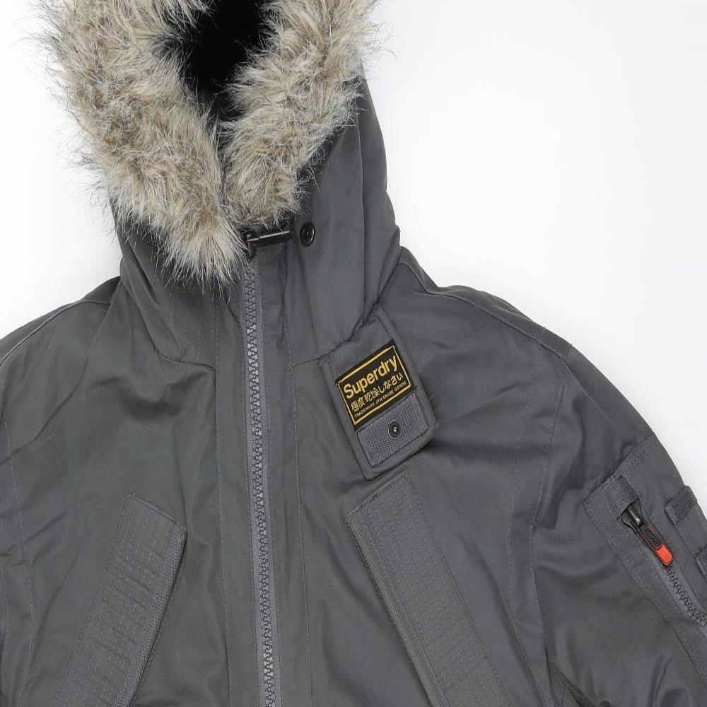 Superdry Mens Green  Canvas Parka Coat Size XL