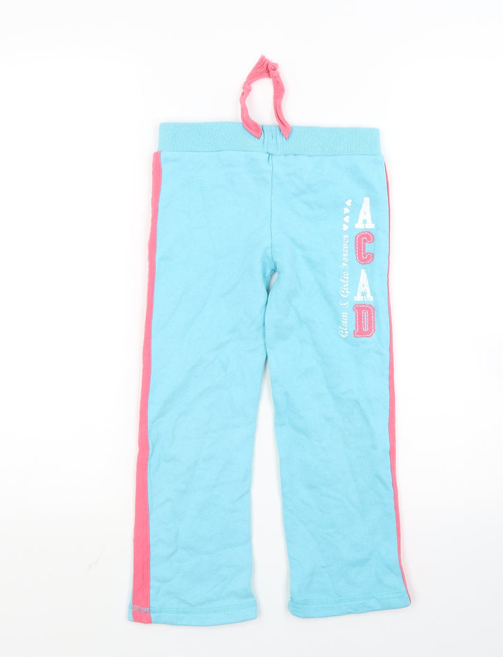 girl2girl Girls Blue Striped Jersey Jogger Trousers Size 5-6 Years