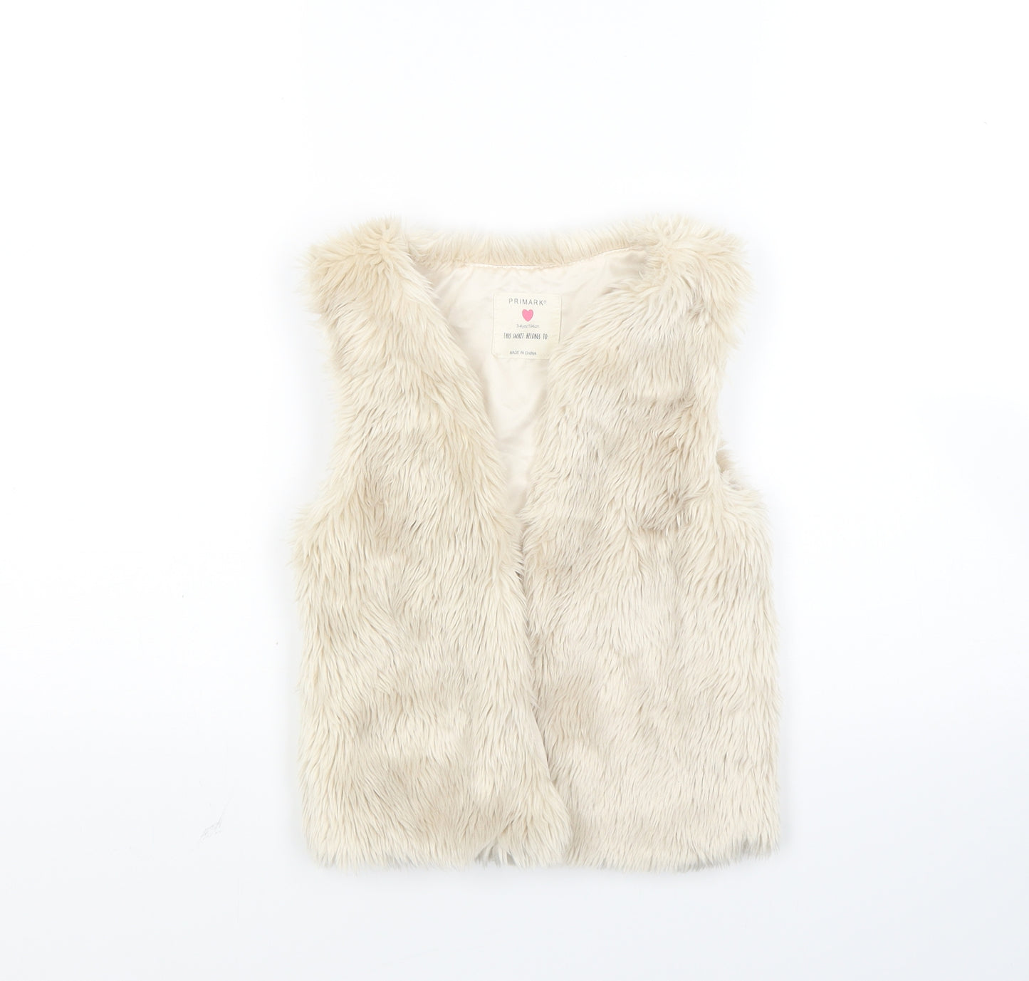 Primark Girls Beige   Gilet Jacket Size 3-4 Years
