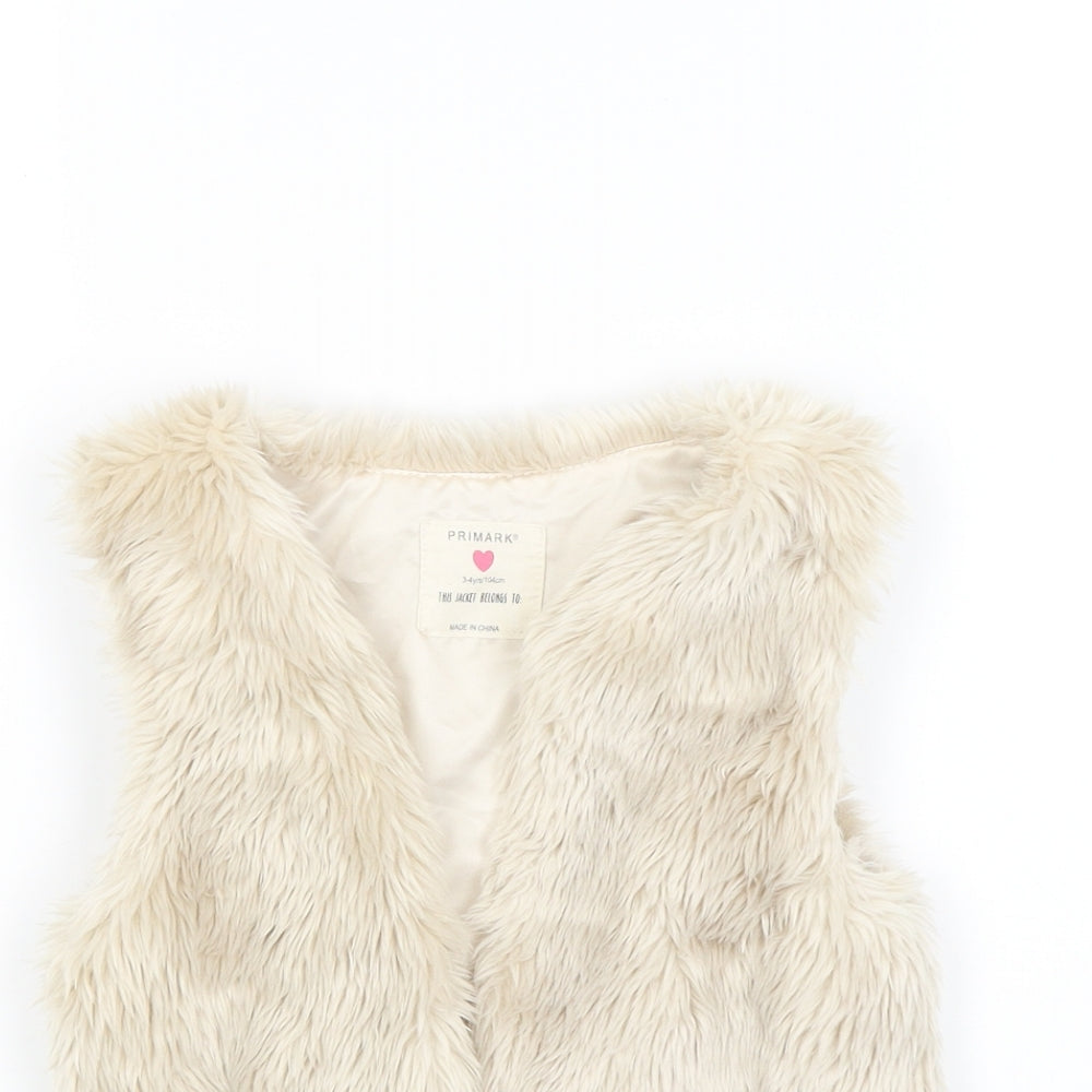Primark Girls Beige   Gilet Jacket Size 3-4 Years