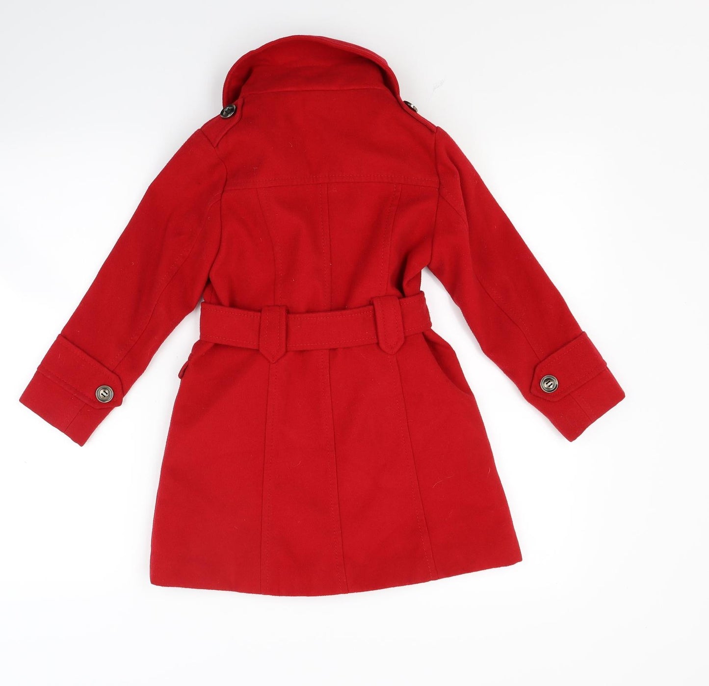 NEXT Girls Red   Overcoat Coat Size 5-6 Years