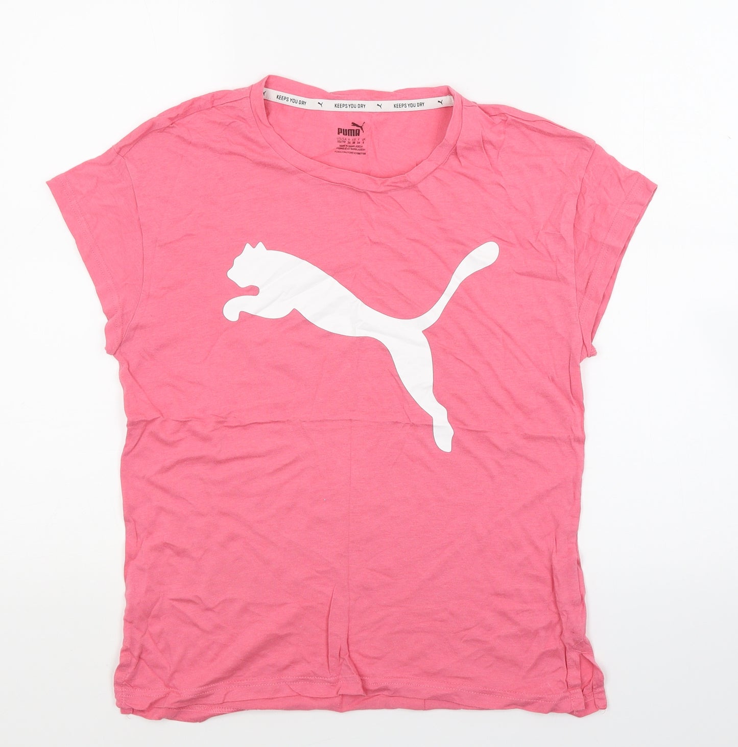 PUMA Womens Ivory  Jersey Basic T-Shirt Size XS