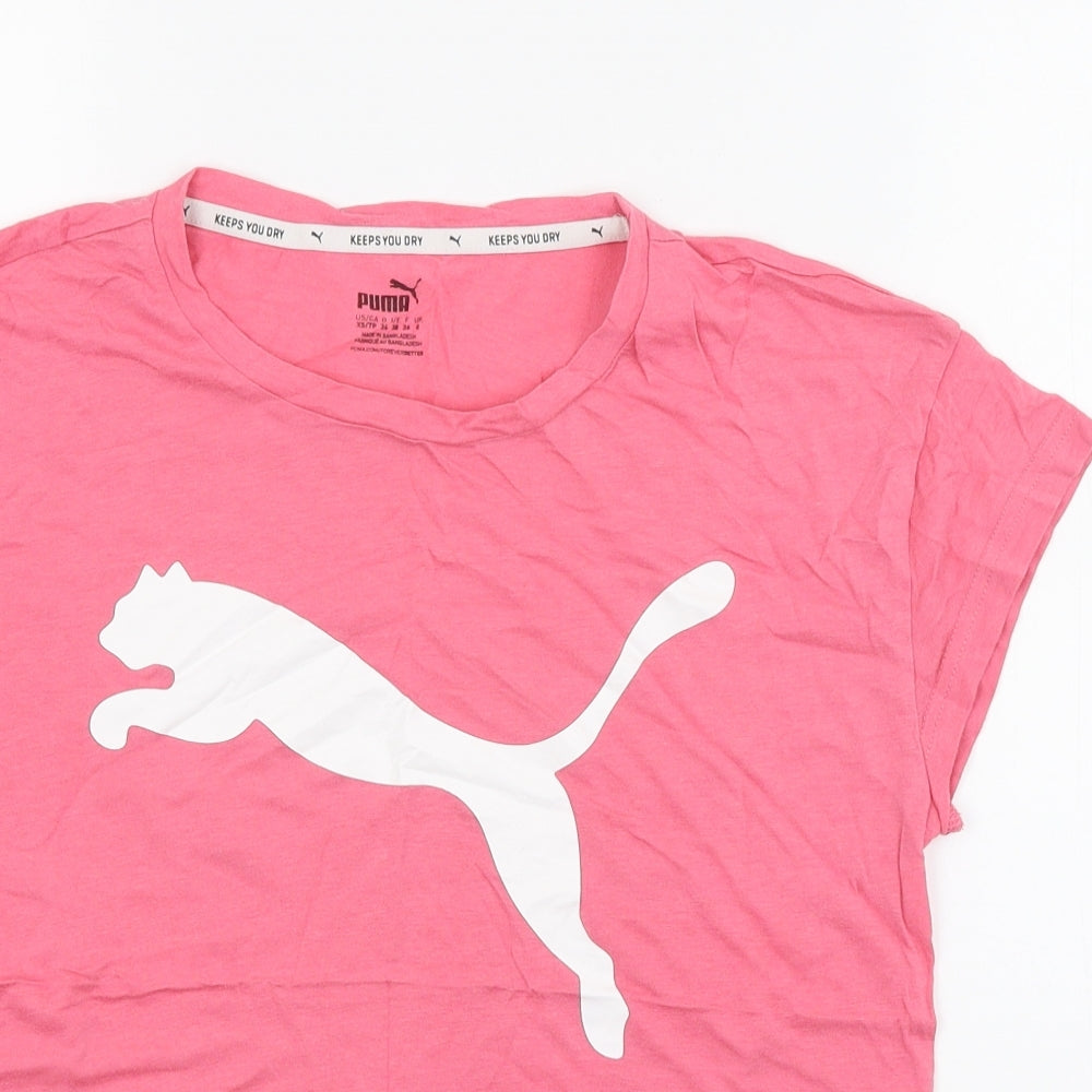 PUMA Womens Ivory  Jersey Basic T-Shirt Size XS