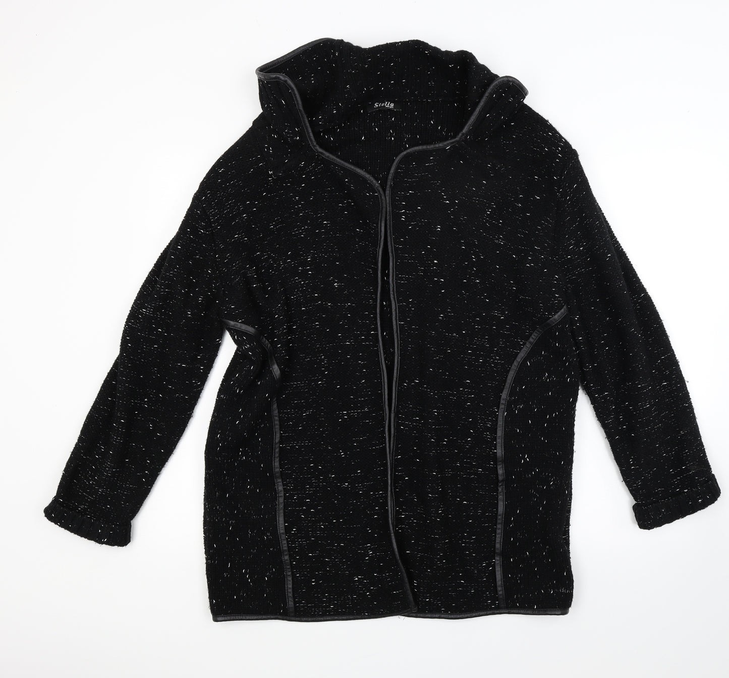Stella Morgan Womens Black  Knit Wrap Jumper Size 14