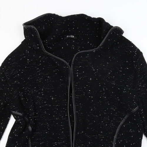 Stella Morgan Womens Black  Knit Wrap Jumper Size 14
