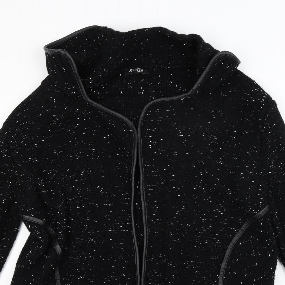 Stella Morgan Womens Black  Knit Wrap Jumper Size 14