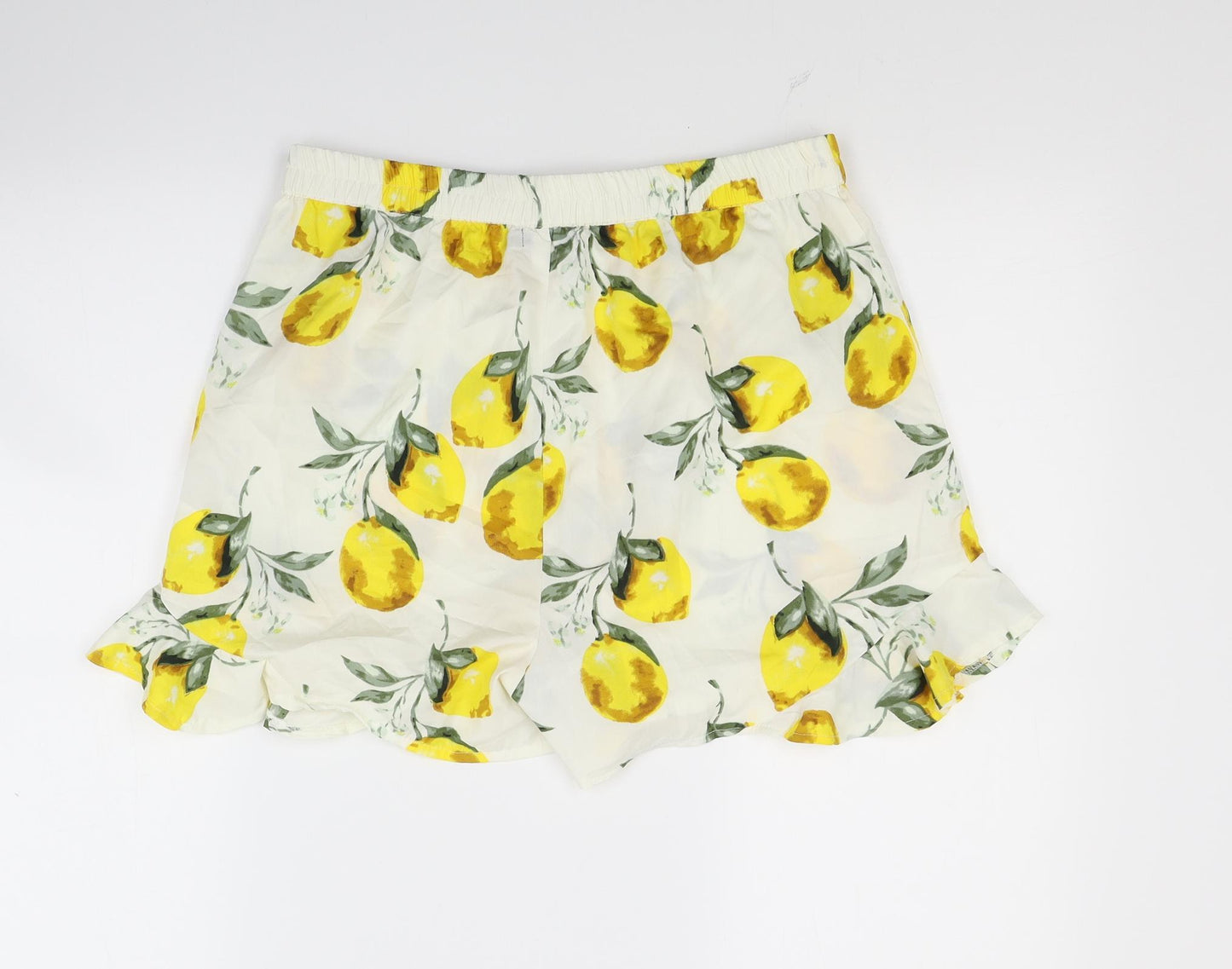 Boohoo Womens White Floral  Hot Pants Shorts Size 12