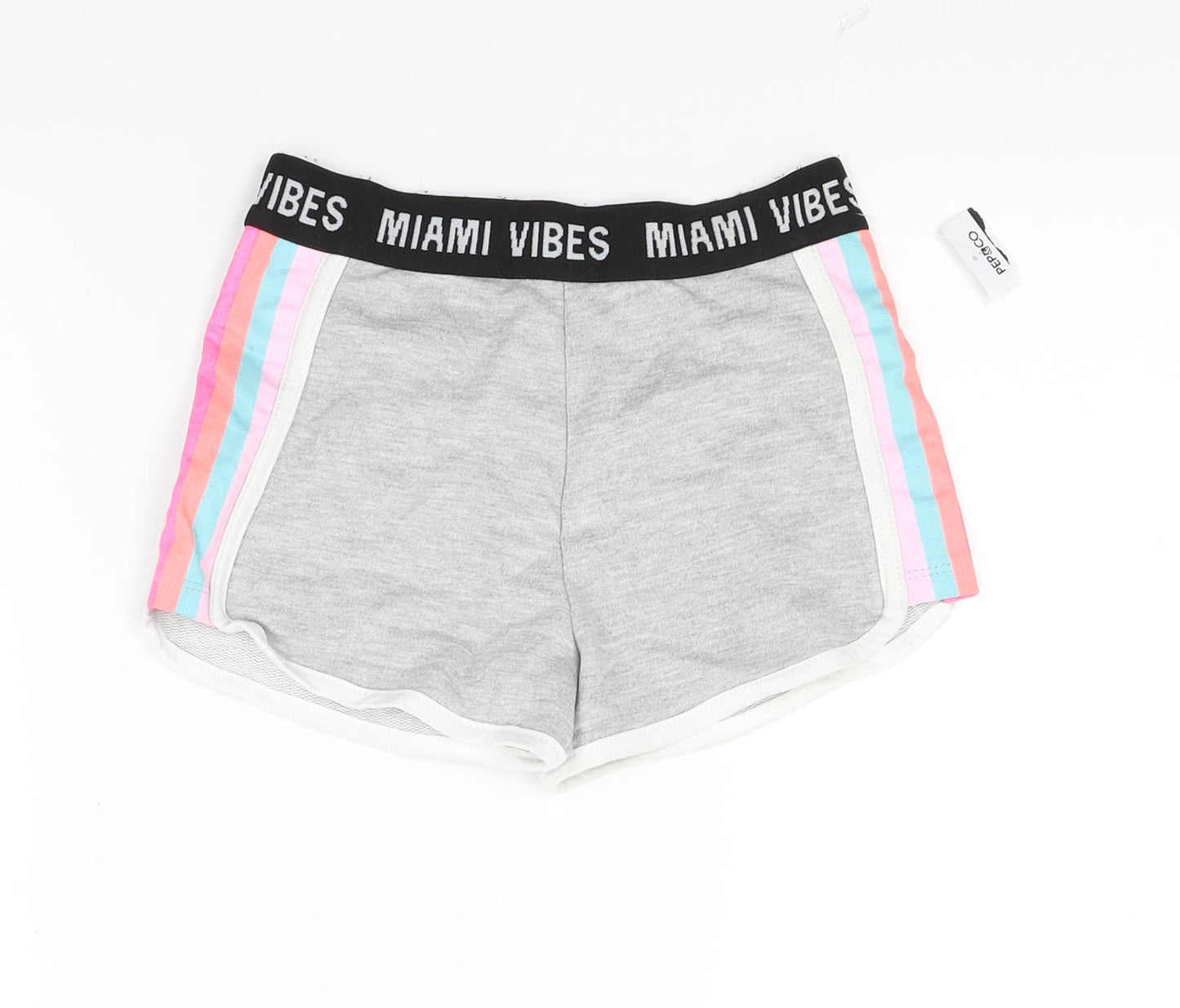 Pep&co Girls Grey Striped  Hot Pants Shorts Size 6-7 Years