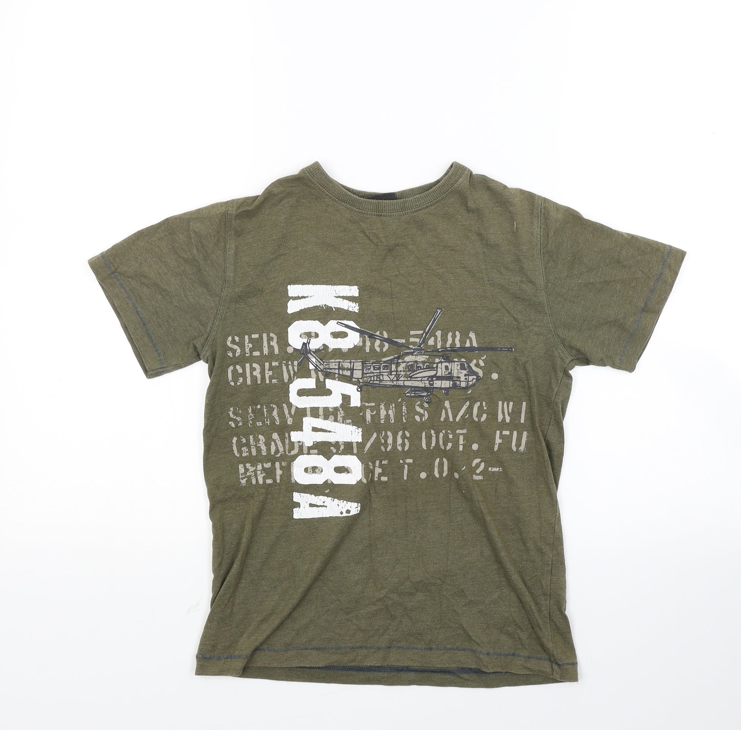 NEXT Boys Green  Jersey Basic T-Shirt Size 8 Years  - Army Style